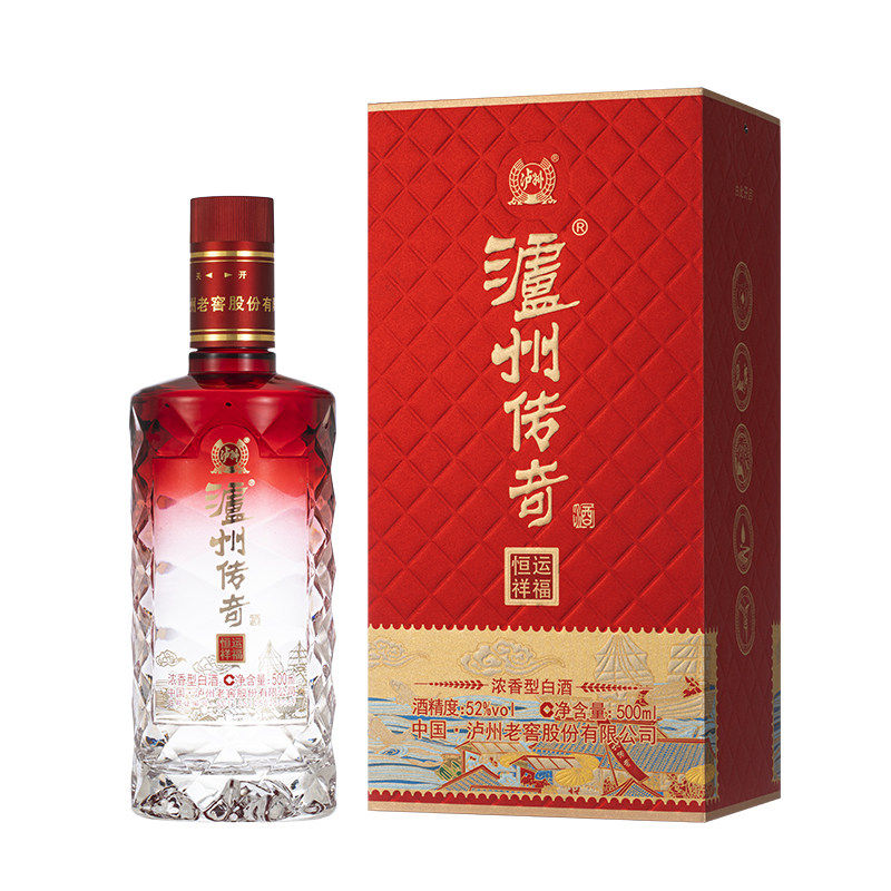 泸州老窖52度恒运祥福浓香型纯粮白酒礼盒装节日送礼500ml*2瓶